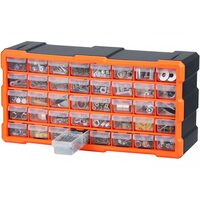 Organizator accesorii cu 40 sertare, Plastic, 49.5x16x25.5 cm