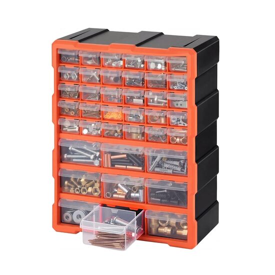 Organizator accesorii cu 39 sertare, Plastic, 38x16x47 cm