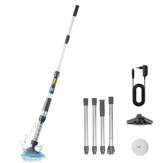 Aspirator cu acumulator pentru piscine/cazi hidromasaj, 32 l/min, 2 x perii, tija extensibila, 25 W