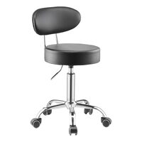 Scaun de atelier cu roti si spatar, inaltime reglabila 510-670 mm, pivotare 360°, capacitate 136 kg