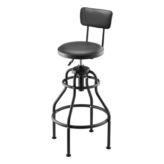 Scaun de atelier cu spatar, inaltime reglabila 480 x 480 x 1030 - 1140 mm, pivotare 360°, capacitate 136 kg