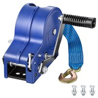 Troliu manual cu clichet in ambele directii, chinga poliester, 6.1 m, capacitate max 1588 kg, pentru barci, ATV