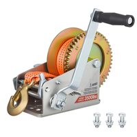 Troliu manual cu clichet in ambele directii, chinga poliester, 6.1 m, capacitate max 1588 kg, comutabil cu 2 x viteze