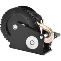 Troliu manual cu clichet si manivela, bidirectional, chinga poliester, 10 m, capacitate max 1590 kg, 2 x viteze