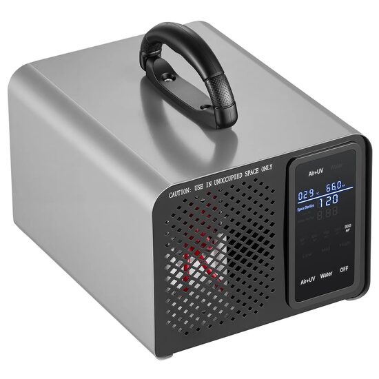 Generator de ozon pentru aer, apa, alimente, 120 W, 36000mg/h, pana la 300 m², temporizator, Afisaj tactil, Telecomanda