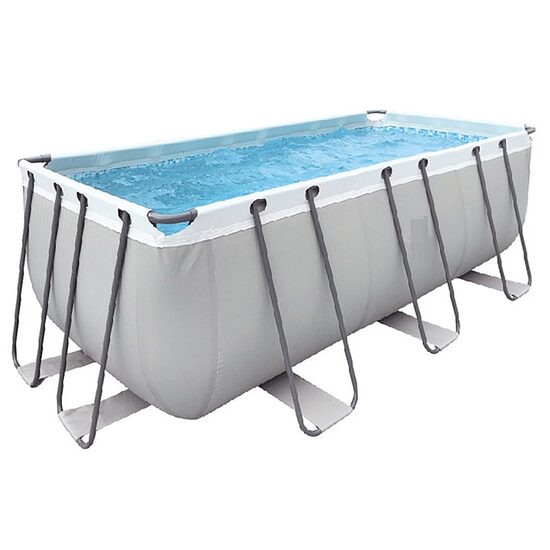 Piscina supraterana dreptunghiulara, Cadru metalic, 400 x 207 x 122 cm, Capacitate 8870 l, Pompa filtrare, Scara