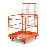 Platforma de lucru pliabila tip cusca pentru stivuitor, 920 x 1045 mm, Capacitate max 544 kg, Otel carbon, 4 x Roti