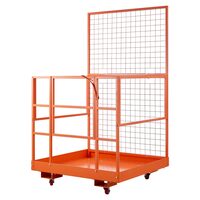 Platforma de lucru tip cusca pentru stivuitor, 1225 x 1148 mm, Capacitate max 635 kg, Otel carbon, 4 x Roti