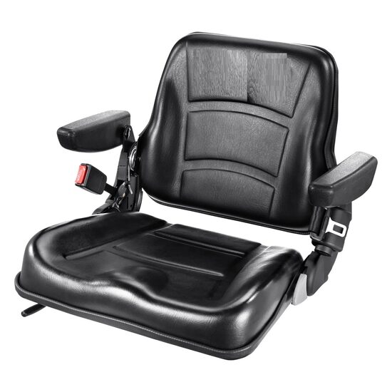 Scaun universal pentru Tractor/Stivuitor, spatar reglabil, 595 × 520 × 455 mm, senzor, piele sintetica, cotiere
