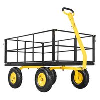 Carucior de gradina, 4 x Roti, Capacitate max 635 kg, Basculabil, panouri detasabile