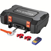 Troliu electric portabil, alimentare 12 V CC, franghie sintetica, Telecomanda Wi-Fi, capacitate 2041 kg, lungime 10 m