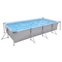 Piscina supraterana dreptunghiulara, Cadru, 394 x 207 x 80 cm, Capacitate 6075 l, Pompa filtrare