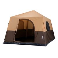 Cort instant gonflabil cu pompa reincarcabila, 8 x persoane, ferestre, Impermeabil, 420 x 270 x 220 cm, Maro