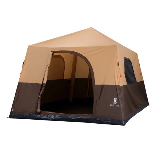 Cort instant gonflabil cu pompa reincarcabila, 8 x persoane, ferestre, Impermeabil, 420 x 270 x 220 cm, Maro