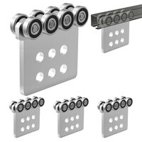 Set 4 x role ansamblu carucior palan cu 8 roti, Capacitate 1360 kg, dimensiune 135 x 112 x 35 mm