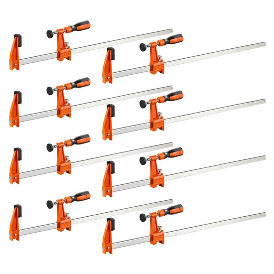 Set 8 x Cleme de fixare pentru lemn, deschidere F de 60,96 cm, limita de sarcina 272 kg