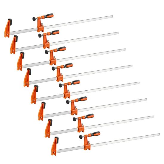 Set 8 x Cleme de fixare pentru lemn, deschidere F de 91.4 cm, limita de sarcina 272 kg, fonta