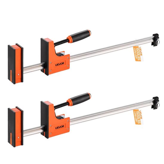 Set 2 x Cleme de fixare pentru lemn, deschidere F de 76.2 cm, limita de sarcina 680 kg, Otel