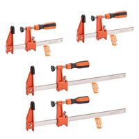 Set 4 x Cleme de fixare pentru lemn, deschidere F de 15,24, 30.48 cm, limita de sarcina 272 kg, Otel/Fonta