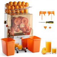 Storcator automat pentru portocale slow juicer, Inox, diametru citrice 55–80 mm, 120 W, 20 portocale /min, galeata colectare