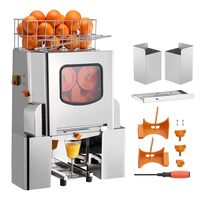 Storcator automat pentru portocale slow juicer, Inox, diametru citrice 55–80 mm, 120 W, 20 portocale /min, 495 x 320 x 780 mm, 2 x galeti