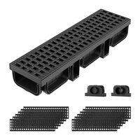 Kit 12 x Rigola Plastic HDPE, dimensiune 510 x 140 x 90 mm, Negru, max 1500 kg