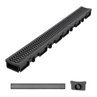 Kit 6 x Rigola Plastic HDPE, dimensiune 1005 x 103 x 62 mm, Negru, max 1500 kg