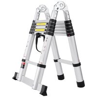 Scara telescopica in forma A, max 170 kg, Aluminiu, 3.8 m, 12 trepte