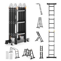Scara pliabila multifunctionala, 3.6 m, max 150 kg, Aluminiu, 4 x sectiuni cu balamale, 12 trepte