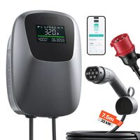 Statie de incarcare vehicule electrice, 22 kW, Lungime 7.5 m, Trifazat, Tip 2, curent 32 A, IP65, WiFi, control prin aplicatie