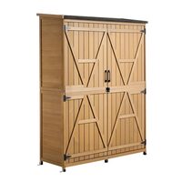 Sopron gradina pentru unelte 125.5 x 162.5 cm, Lemn de brad, rafturi, capacitate 695 l