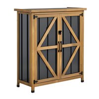 Sopron gradina pentru unelte 86 x 95 cm, Lemn de brad, rafturi, capacitate 189 l