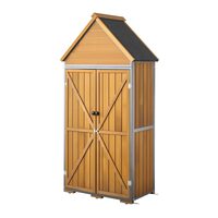 Sopron gradina pentru unelte 112 x 170 cm, Lemn de brad, rafturi, capacitate 405 l
