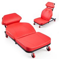 Scaun mecanic 2 in 1 pentru atelier, Spatar reglabil, 4 x Roti, max 258 kg