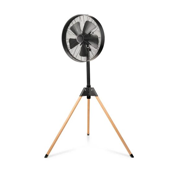 Ventilator retro cu trepied, 50 W, 3 x viteze, Reglabil inaltime, functie oscilatie, Negru/maro