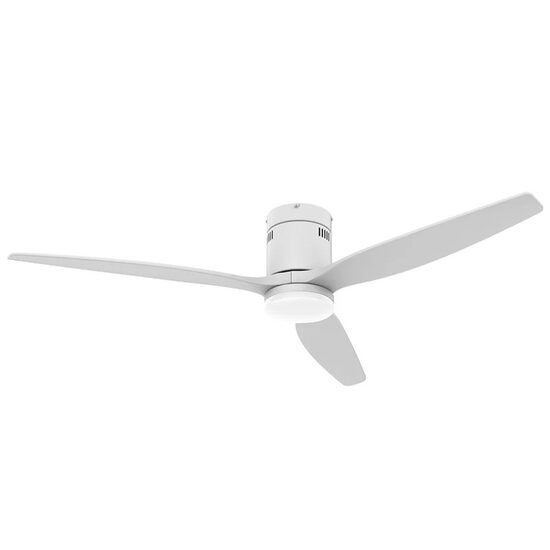 Ventilator de plafon cu lampa si palete lemn, 30 W, Telecomanda, 6 x viteze, palate lemn, alb