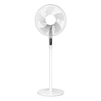Ventilator cu picior 50 W, 3 x viteze, Oscilatie, Inaltime 70-130 cm, Alb, Telecomanda, afisaj led