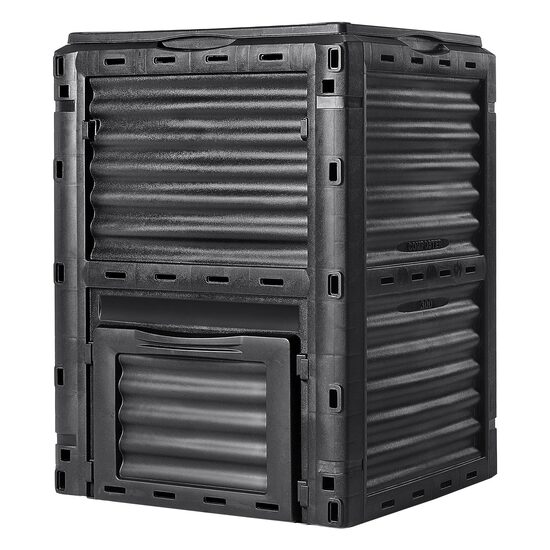 Compostor de gradina, Capacitate 300 l, rezistent UV, capac superior si usa evacuare