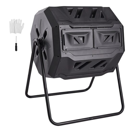 Compostor rotativ de gradina, Capacitate 160 l, rezistent UV, 2 x usa glisanta, sistem de aerare