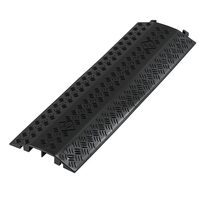Rampa cu protectie cabluri, 2 x canale, max 8000 kg, Negru, Lungime 975 mm