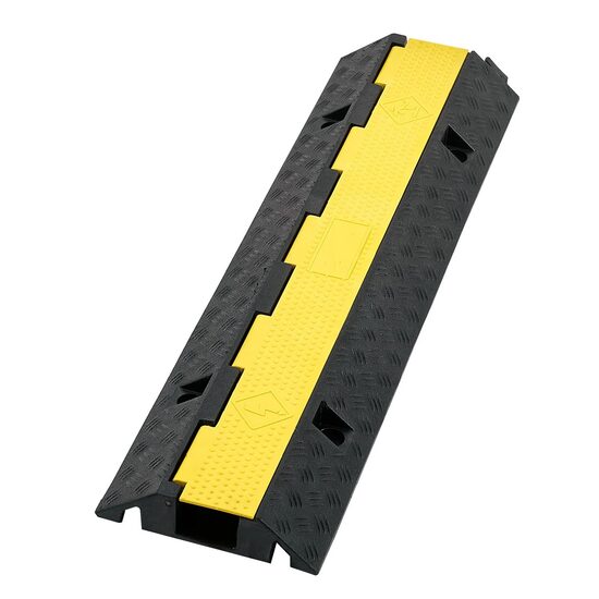 Rampa cu protectie cabluri, 1 x canale, max 10000 kg, Negru/Galben, Lungime 100 cm