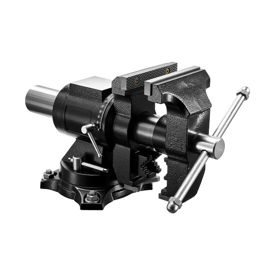 Menghina de banc, Latime falca 140 mm, baza si cap pivotante 360°, deschidere falca 125 mm, fonta