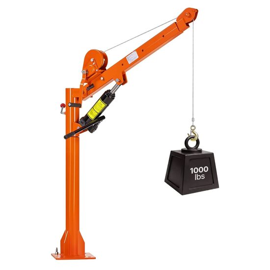 Macara telescopica pentru camioneta, pivotanta la 360 de grade, Capacitate 450 kg, cric hidraulic, troliu manual