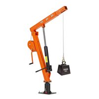 Macara telescopica pentru camioneta, pivotanta la 360 de grade, Capacitate 900 kg, cric hidraulic, troliu manual, brat pliabil