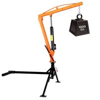 Macara telescopica pentru camioneta cu suport trepied, pivotanta la 360 de grade, Capacitate 450 kg, cric hidraulic, troliu manual, brat pliabil