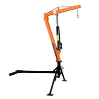 Macara telescopica pentru camioneta cu suport trepied, pivotanta la 360 de grade, Capacitate 680 kg, cric hidraulic, troliu manual, brat pliabil