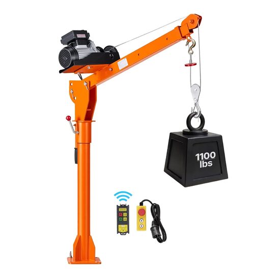 Macara cu brat telescopic pentru camioneta, pivotanta la 360 de grade, Capacitate 500 kg, palan electric, Telecomanda fara fir