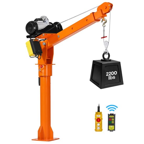Macara cu brat telescopic pentru camioneta, pivotanta la 360 de grade, Capacitate 1000 kg, palan electric, Telecomanda fara fir