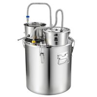 Cazan pentru distilat alcool, Inox, Capacitate 50 l, manometru, termometru scala dubla, pompa apa