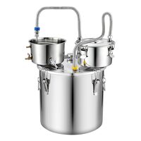 Cazan pentru distilat alcool, Inox, Capacitate 30 l, manometru, termometru scala dubla, pompa apa